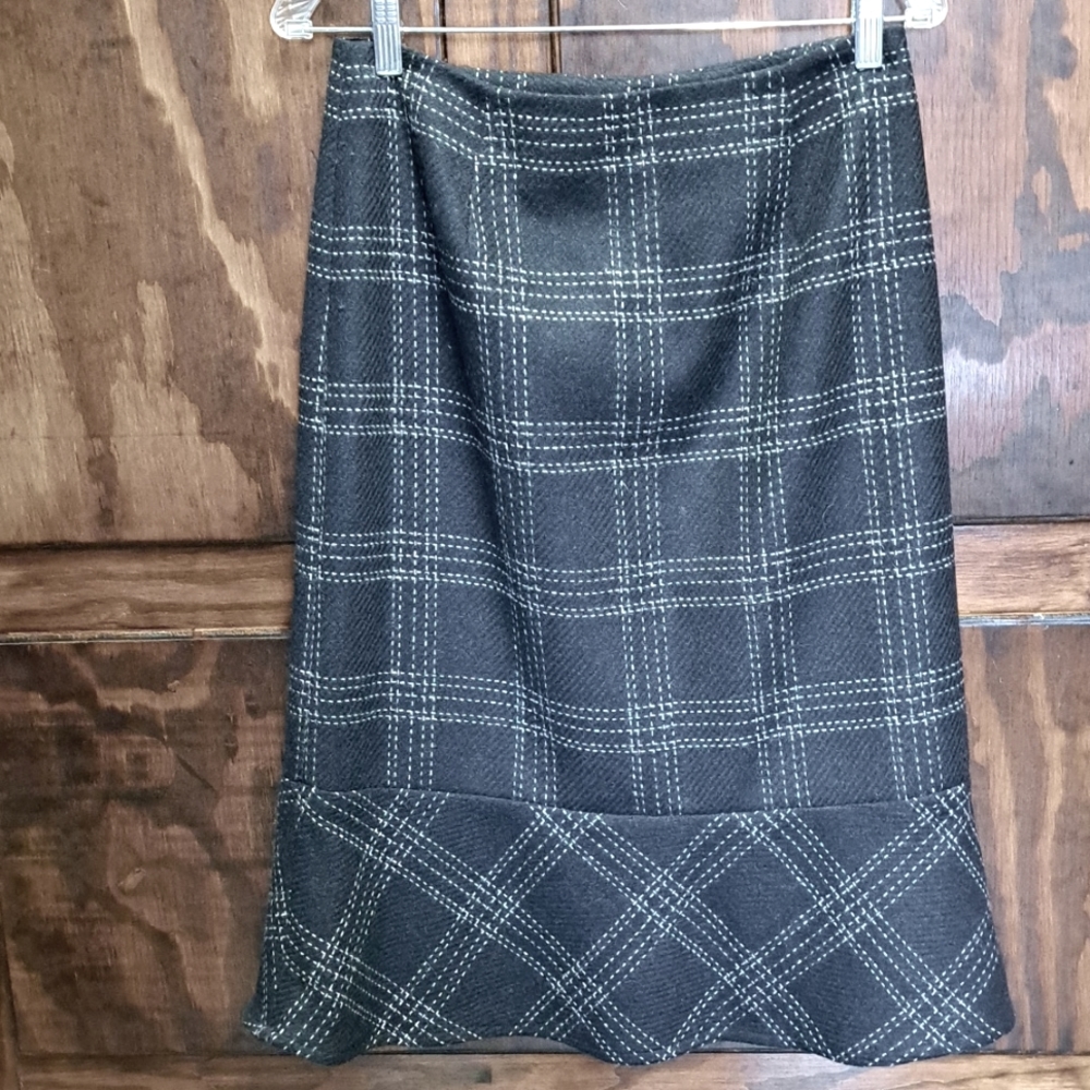 david n size 8 vintage black with white plaid skirt